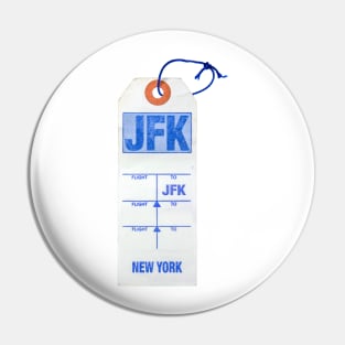 Retro New York Airport Luggage Tag Pin