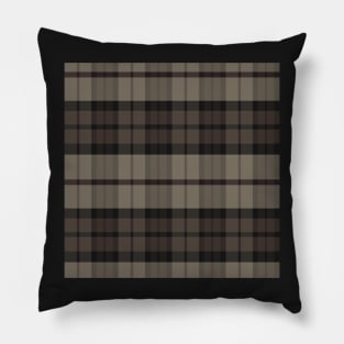 Dark Academia Aesthetic Ossian 2 Hand Drawn Textured Plaid Pattern Pillow