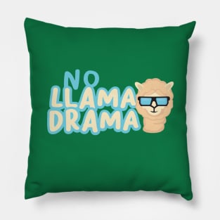 No Llama Drama Cool Llama with sunglass design Pillow