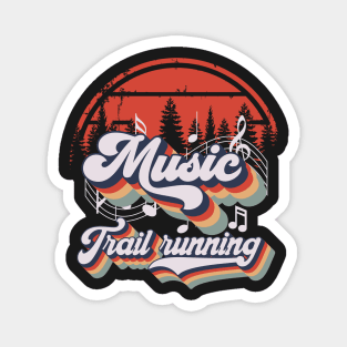 Trail running music forest, running retro Magnet