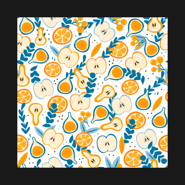 Bright summer pattern with fruits by Lozovytska