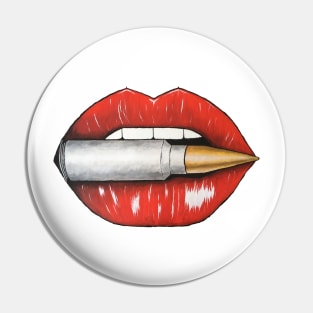 Red Lipstick Bullet Pin