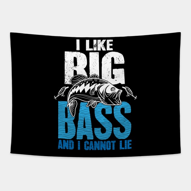 I like big bass and I cannot lie fishing Tapestry by captainmood