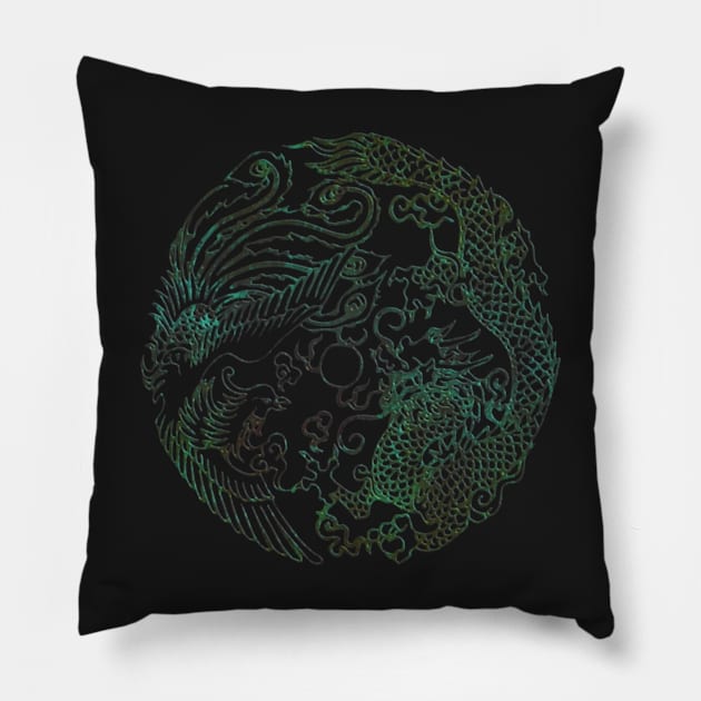 Shenmue III Dragon Vs Phoenix Pillow by Gekidami