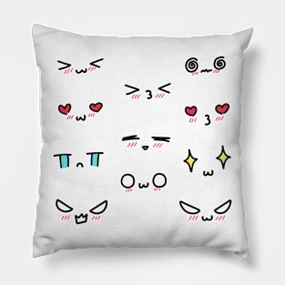 Kawaii anime emoticons Pillow