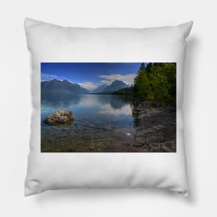 Glacier National Park Lake and Mountains Pillow