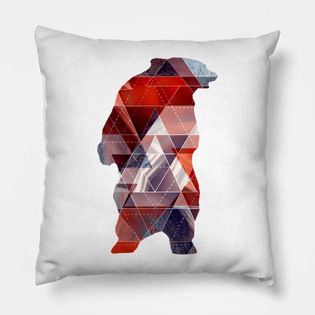 Geometric bear #bear Pillow by JBJart