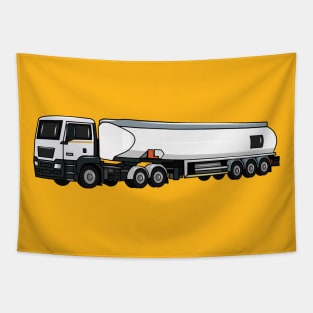 Tanker truck fuel transport cartoon illustration Tapestry