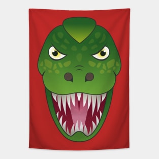 Tyrannosaurus Rex Head Green Dinosaur Tapestry