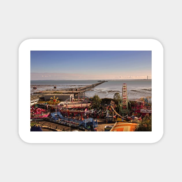 Adventure Island Southend Pier Essex England Magnet by AndyEvansPhotos