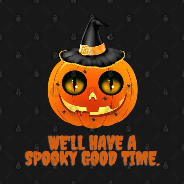 HALLOWEEN DAY SCARY PUMPKIN WE'LL HAVE A SPOOKY GOOD TIME DESIGN ILLUSTRATION by MadeBYAhsan