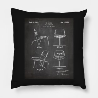 Eames Chair Patent - Designer Modern Design Art - Black Chalkboard Pillow