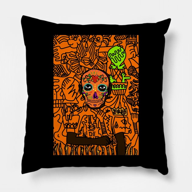 Unique MaleMask NFT with MexicanEye Color Pillow by Hashed Art