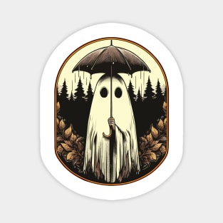 Vintage floral ghost halloween ghost in the forest gothic Magnet