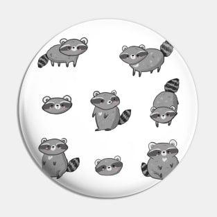 Cute Raccoon pattern drawing Pin