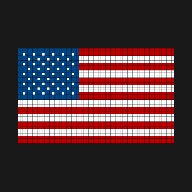 8 bit Stars and Stripes by Retrific