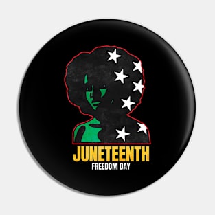 Afro American Female With Stras Freedom Day Juneteenth Pin