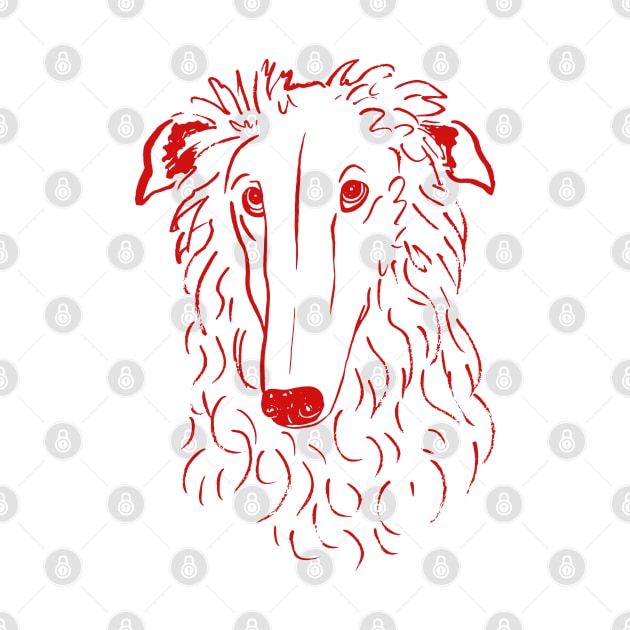 Borzoi (Pink and Red) by illucalliart