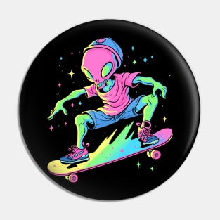 Alien Skater Pin