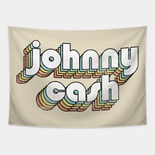Johnny Cash - Retro Rainbow Letters Tapestry