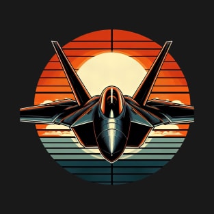 F22 Raptor Fighter Jet Sunset T-Shirt