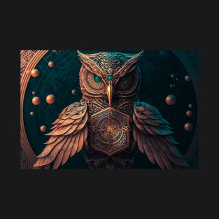 Striking Owl Illustration - Digital Artwork, Fine Art Print, Home Decor T-Shirt