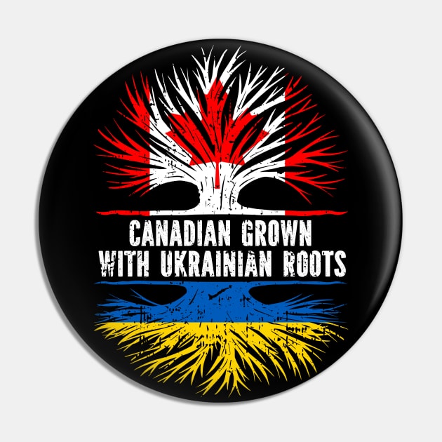 Canadian Grown with Ukrainian Roots Flag Pin by silvercoin