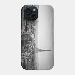 Black and white Paris panorama Phone Case