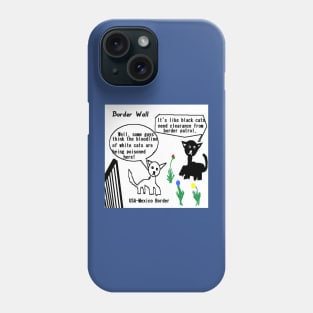 Border Wall illustration (Blue Background) Phone Case