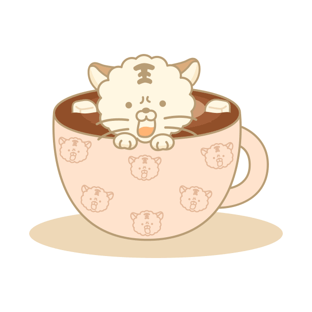 Marshmallow and cat hot chocolate by choiyoojin