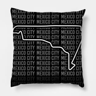 Mexico City - F1 Circuit - Black and White Pillow