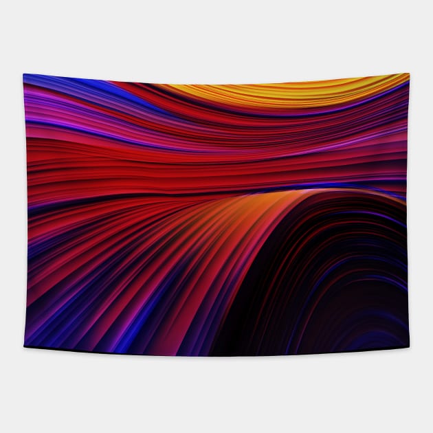 Neon landscape: Abstract canyon #1 Tapestry by Synthwave1950