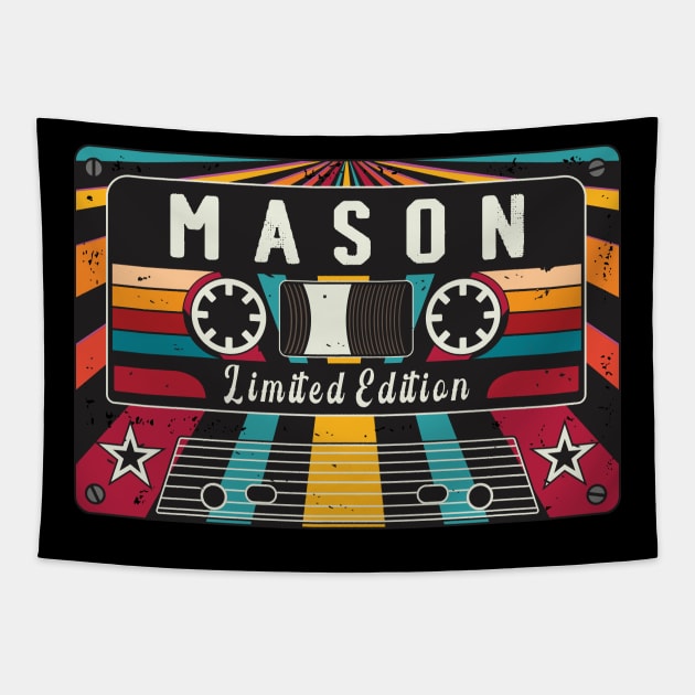 Retro Mason name Tapestry by Vintagety