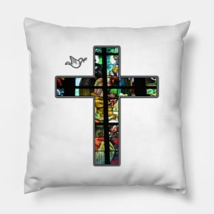 Stain Glass Cross Pillow