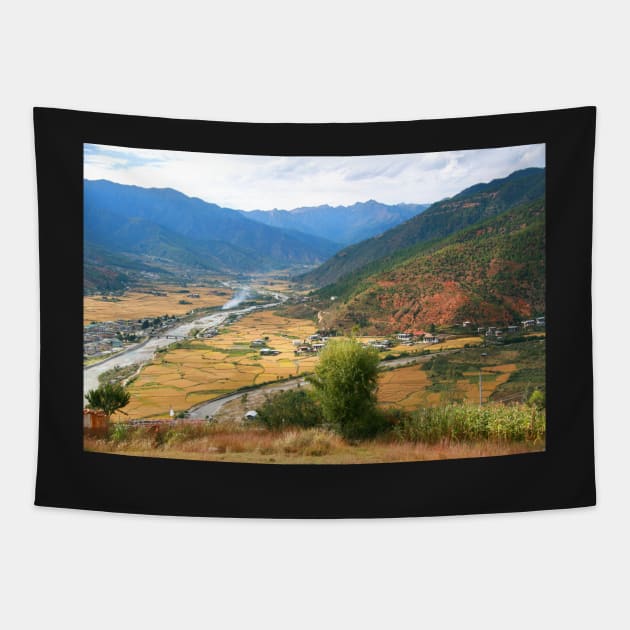 The Paro Valley, Bhutan, Eastern Himalayas Tapestry by Carole-Anne