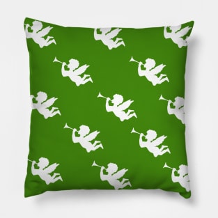 Cherubim cherub random green angel pattern Pillow