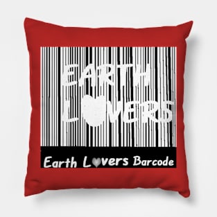 Earth Lovers Design on Red Background Pillow