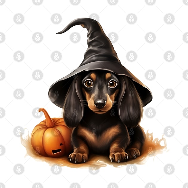 Halloween Dachshund Dog #2 by Chromatic Fusion Studio