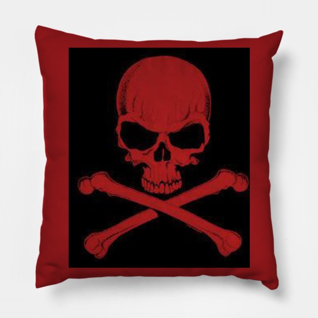 Skull And Crossbones Pillow by equiliser