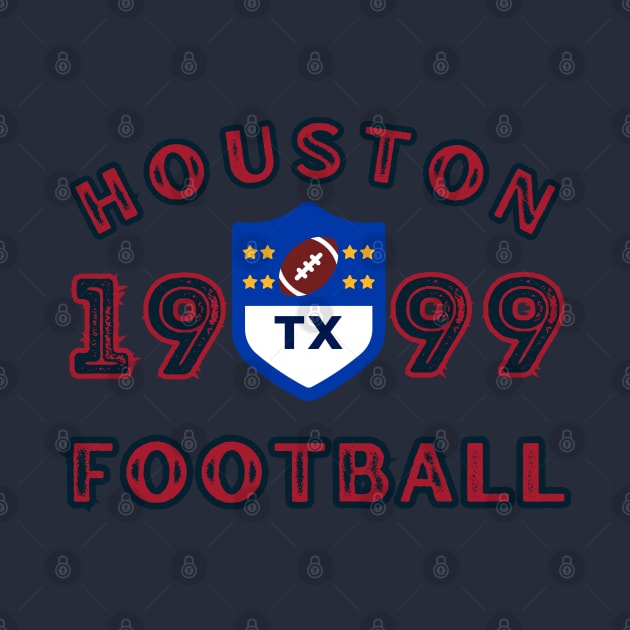 Houston Football Vintage Style by Borcelle Vintage Apparel 
