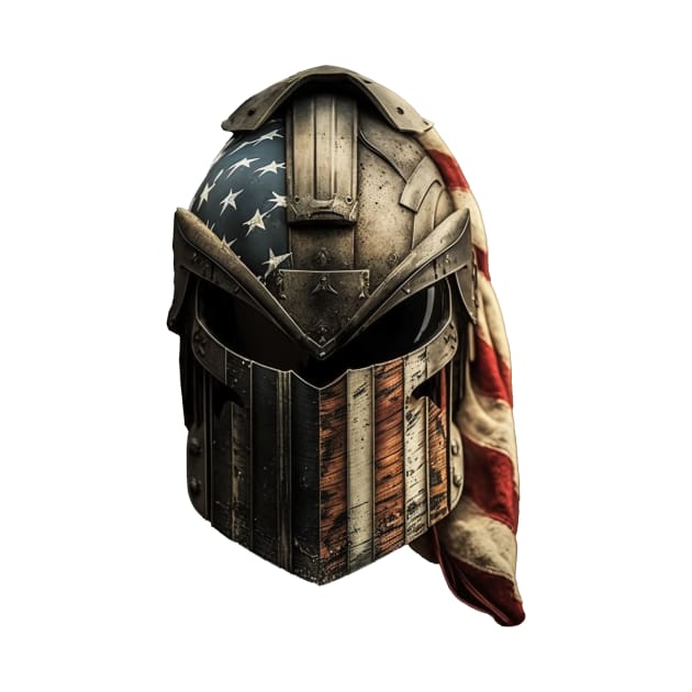 American Flag Spartan Helmet (no background) by Jades-Corner