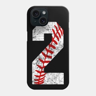 Vintage #2 Baseball Laces Baseball Mom Jersey Love Baseball 2nd Birthday T-shirt Phone Case