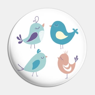 Four naive birds Pin