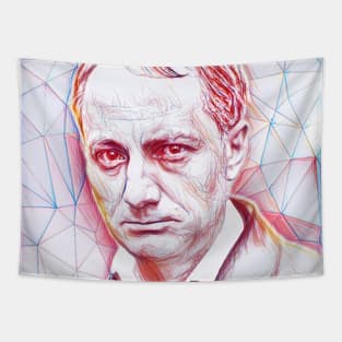 Charles Baudelaire Portrait | Charles Baudelaire Artwork | Line art Tapestry