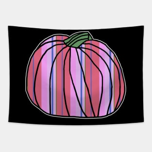 Halloween Horror Pumpkin Blue Pink Stripes Tapestry