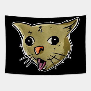 coughing cat meme shirt Tapestry