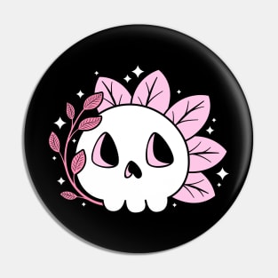 Leafy Skull (Pink) Pin