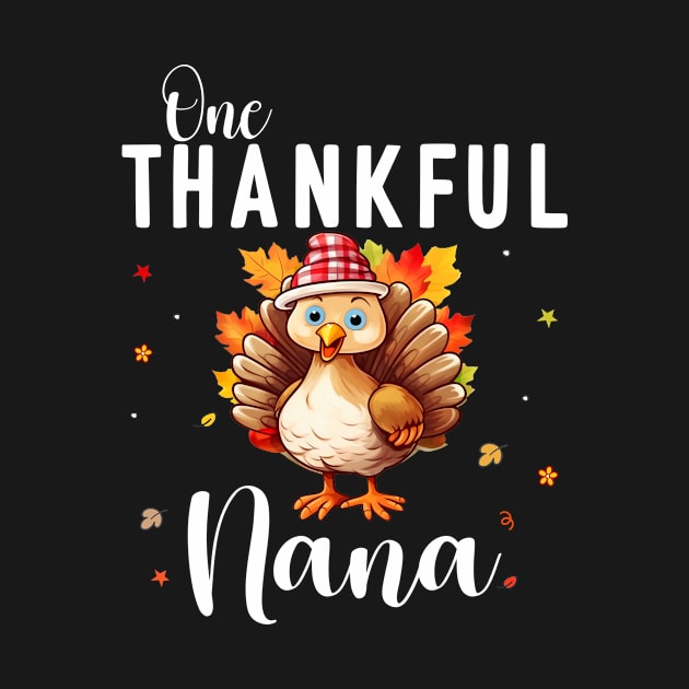 Watercolor Thanksgiving Turkey Grandma One Thankful Nana by ExprezzDesigns