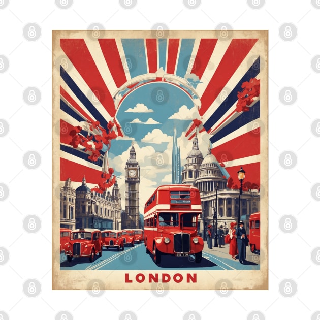 London England Double Decker Bus Vintage Travel Tourism by TravelersGems