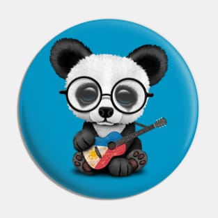 Baby Panda Playing Filipino Flag Guitar Pin